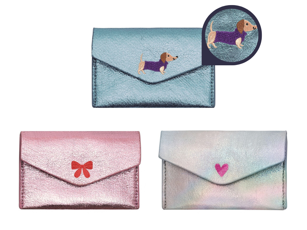 moses - Mini Portemonnaie Metallic mit Stickerei