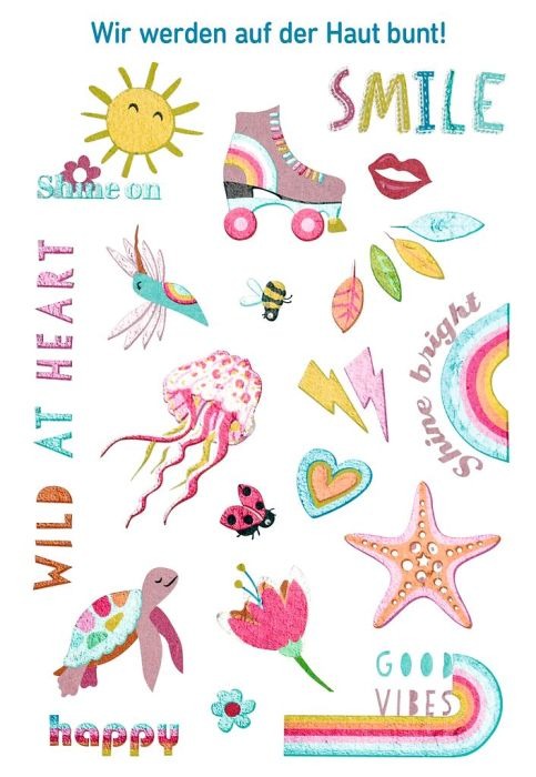 moses - Lovely Planet Bunte Metallic-Tattoos