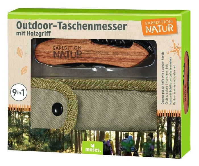 moses - Expedition Natur Outdoor-Taschenmesser mit Holzgriff