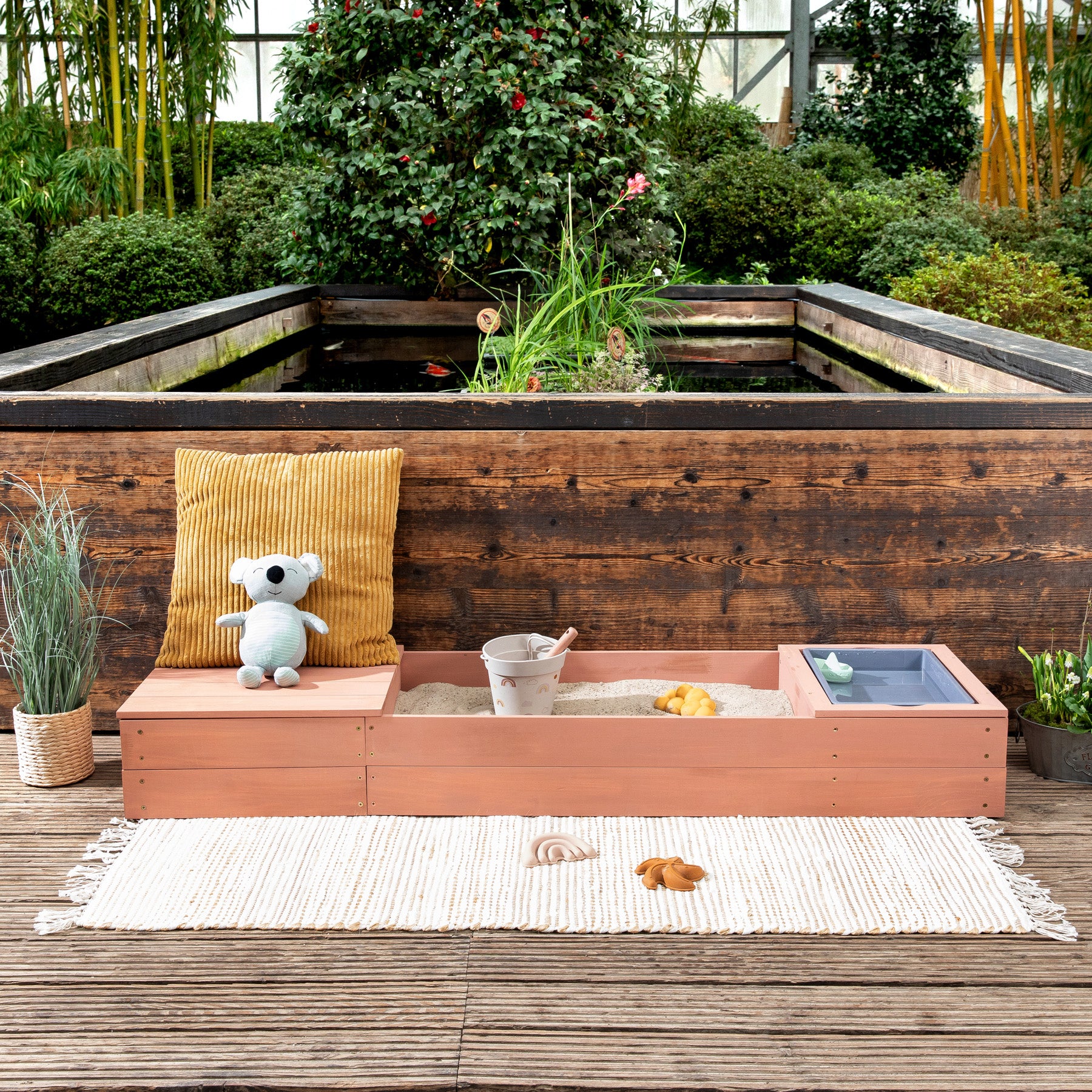 MUDDY BUDDY ® - Sandkasten "Space Saver" puderrosa