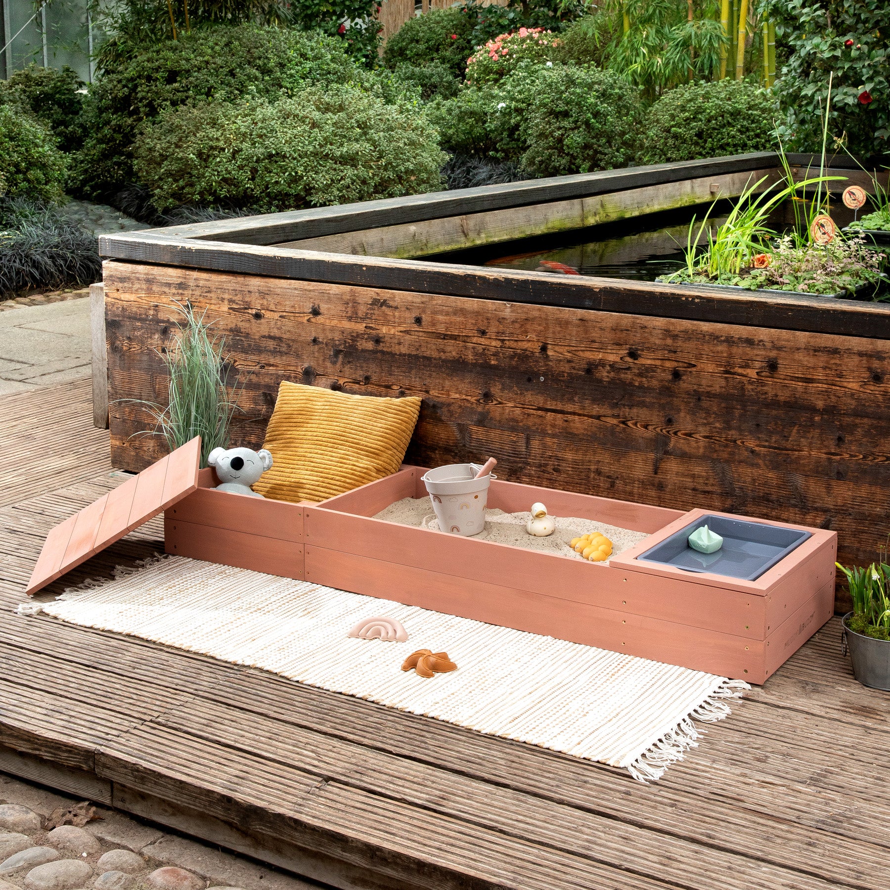 MUDDY BUDDY ® - Sandkasten "Space Saver" puderrosa