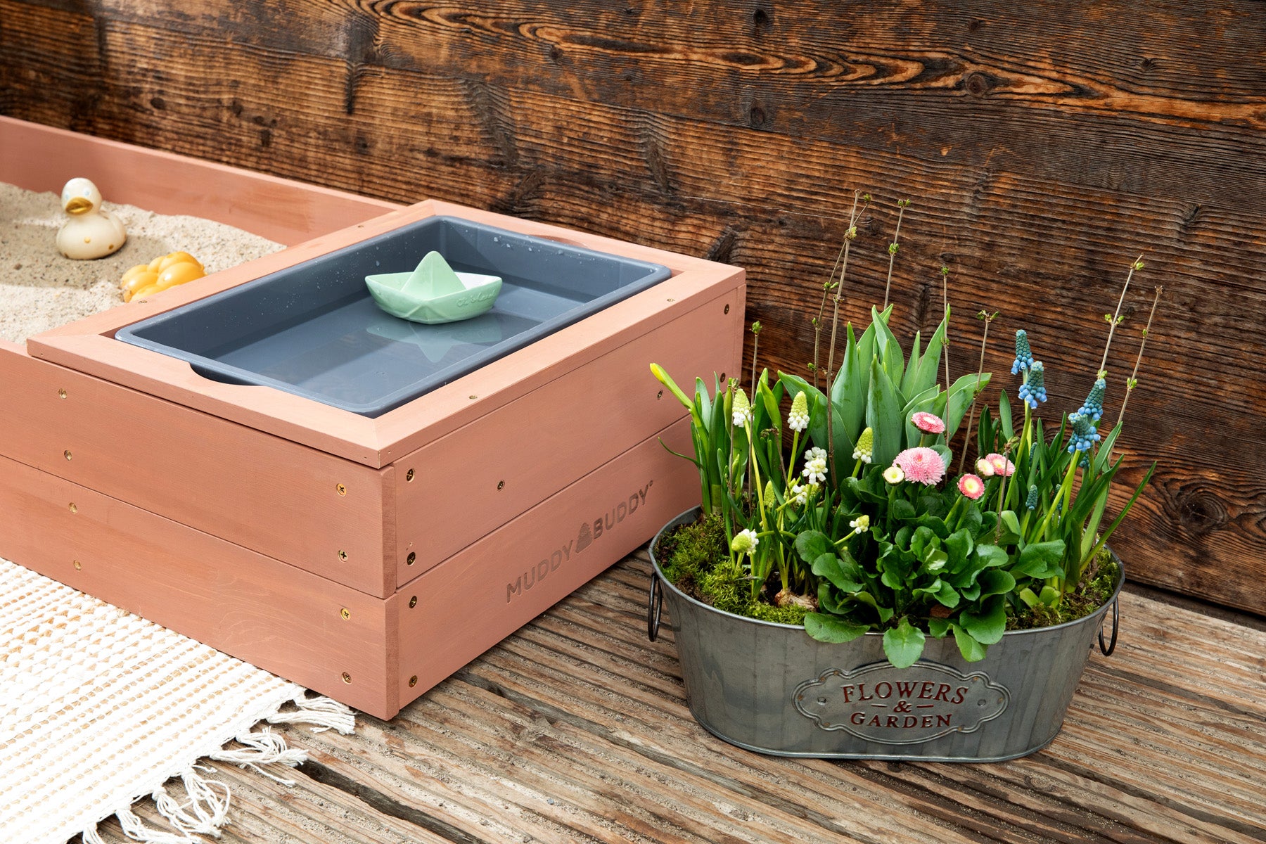 MUDDY BUDDY ® - Sandkasten "Space Saver" puderrosa