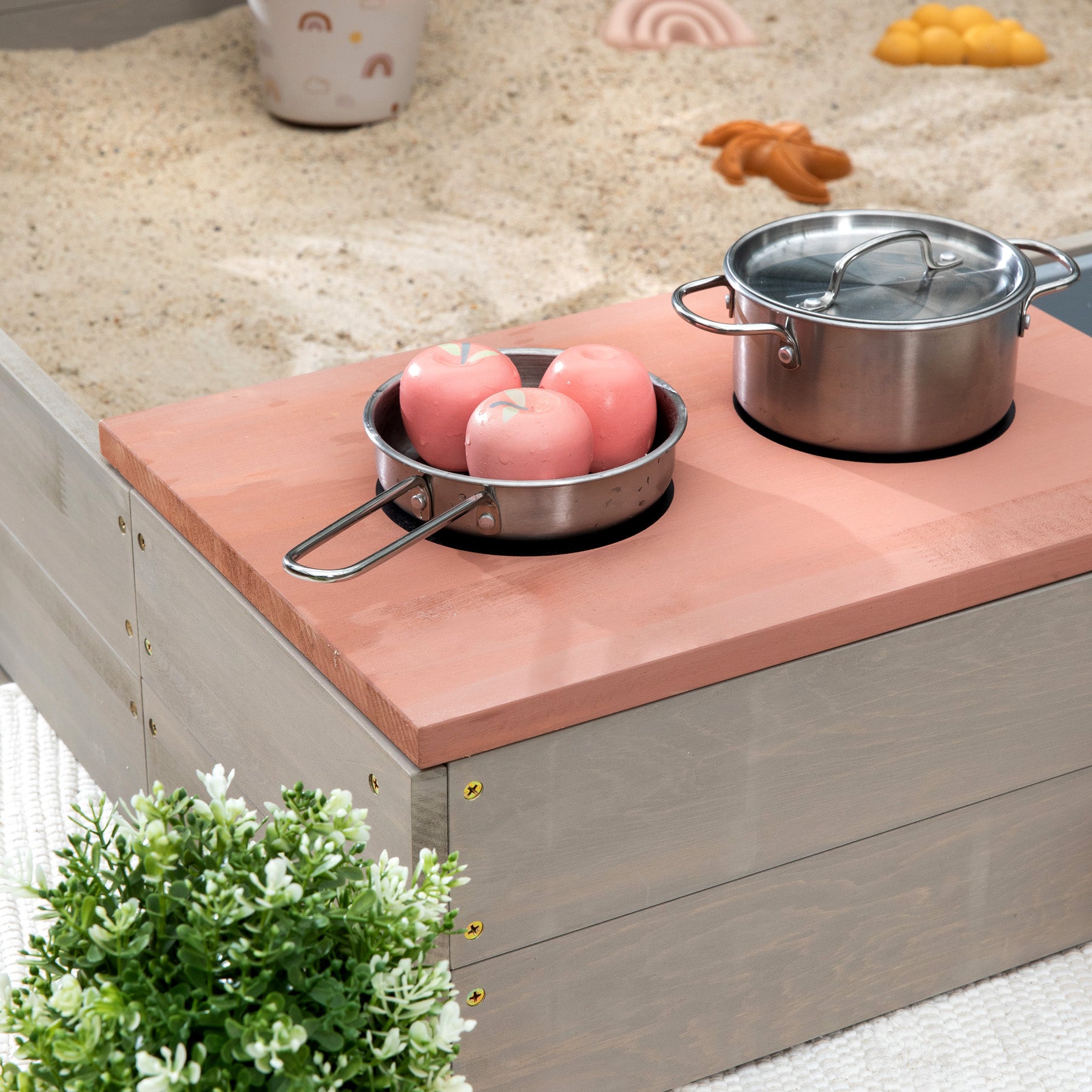 MUDDY BUDDY ® - Sandkasten "Wild Bear" warmgrau puderrosa
