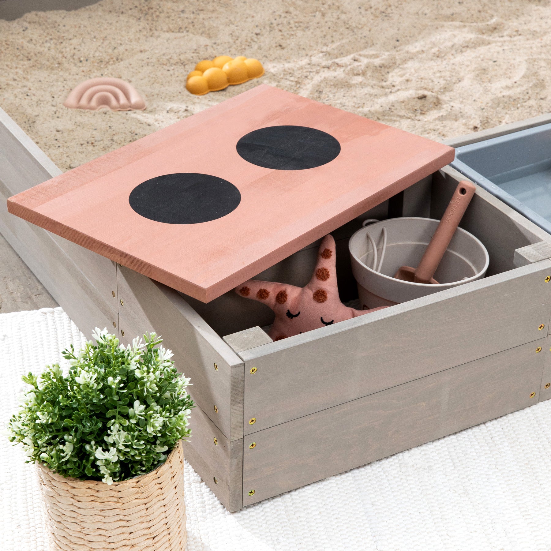 MUDDY BUDDY ® - Sandkasten "Wild Bear" warmgrau puderrosa