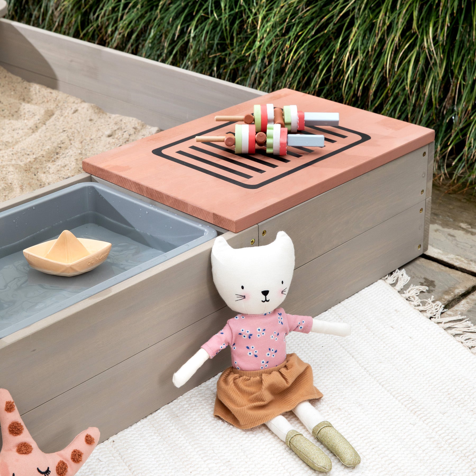 MUDDY BUDDY ® - Sandkasten "Wild Bear" warmgrau puderrosa