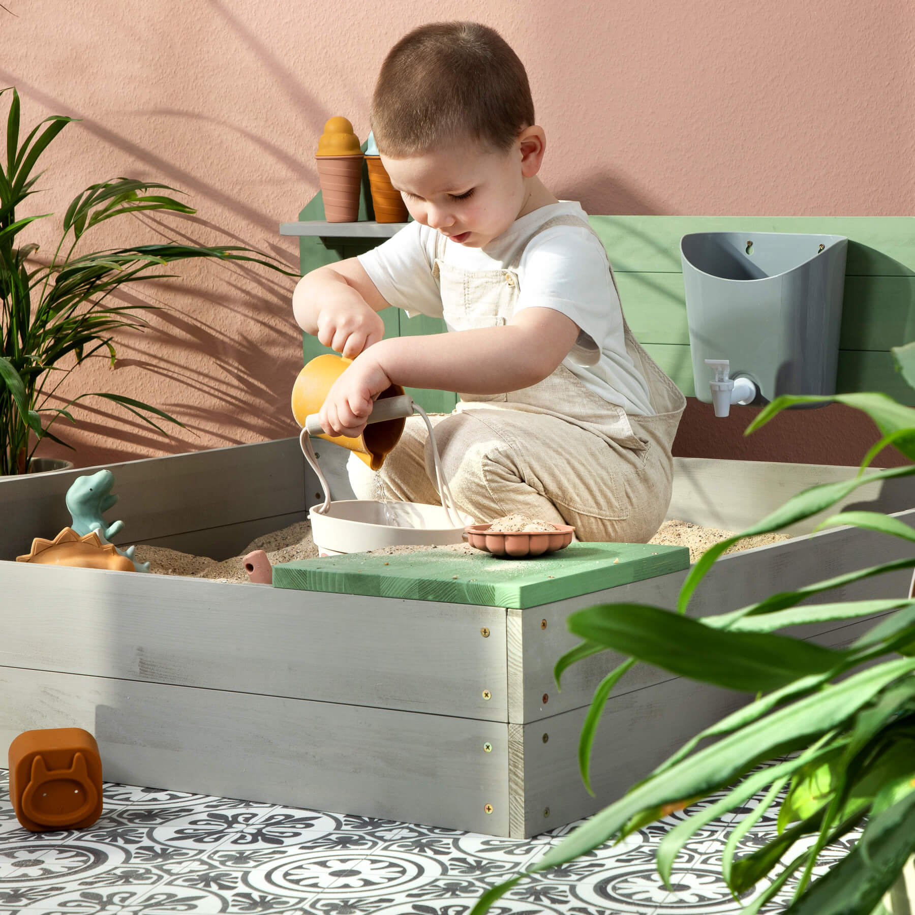 MUDDY BUDDY ® - Sandkasten "Cozy House" eucalyptus