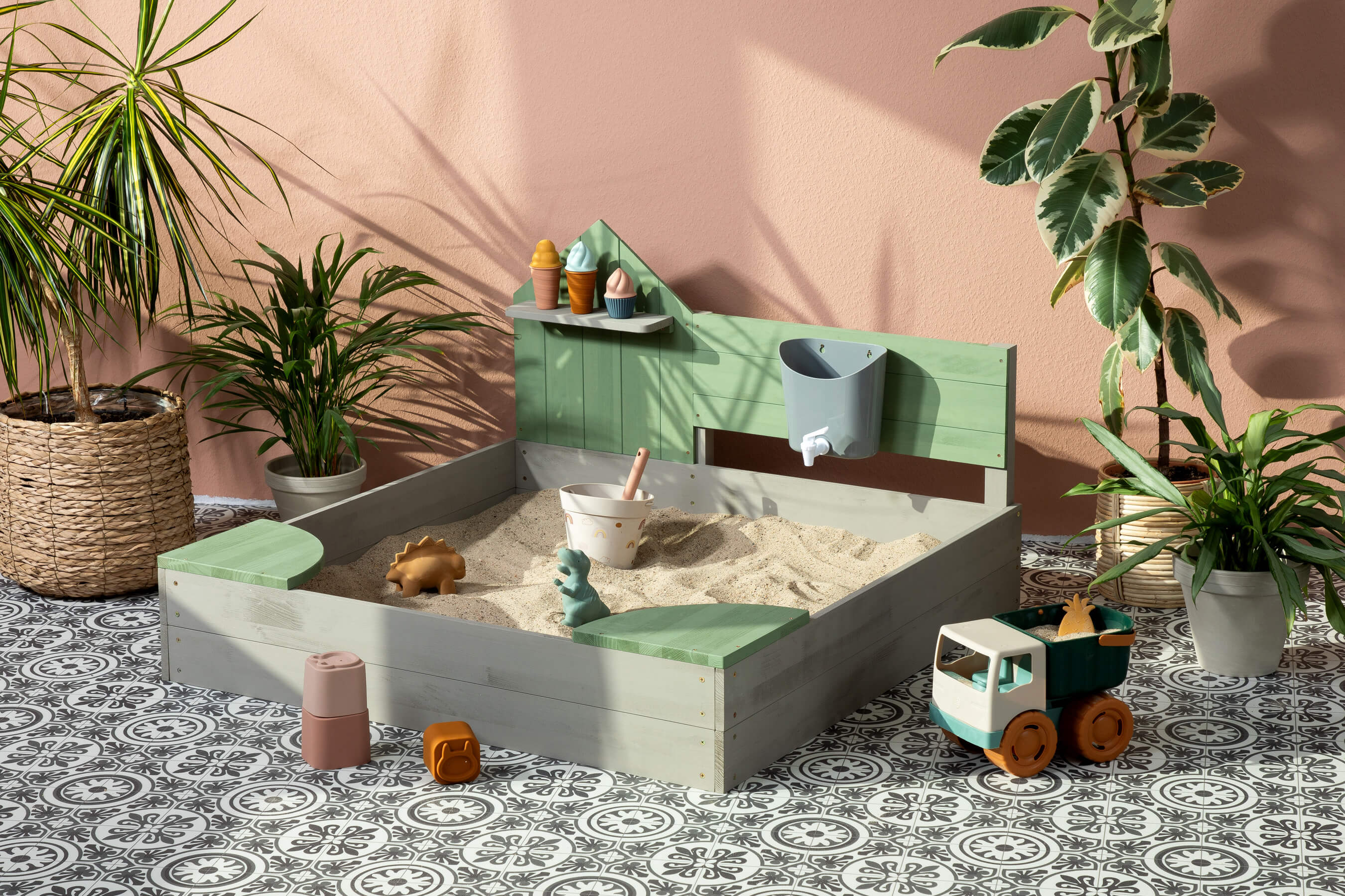 MUDDY BUDDY ® - Sandkasten "Cozy House" eucalyptus