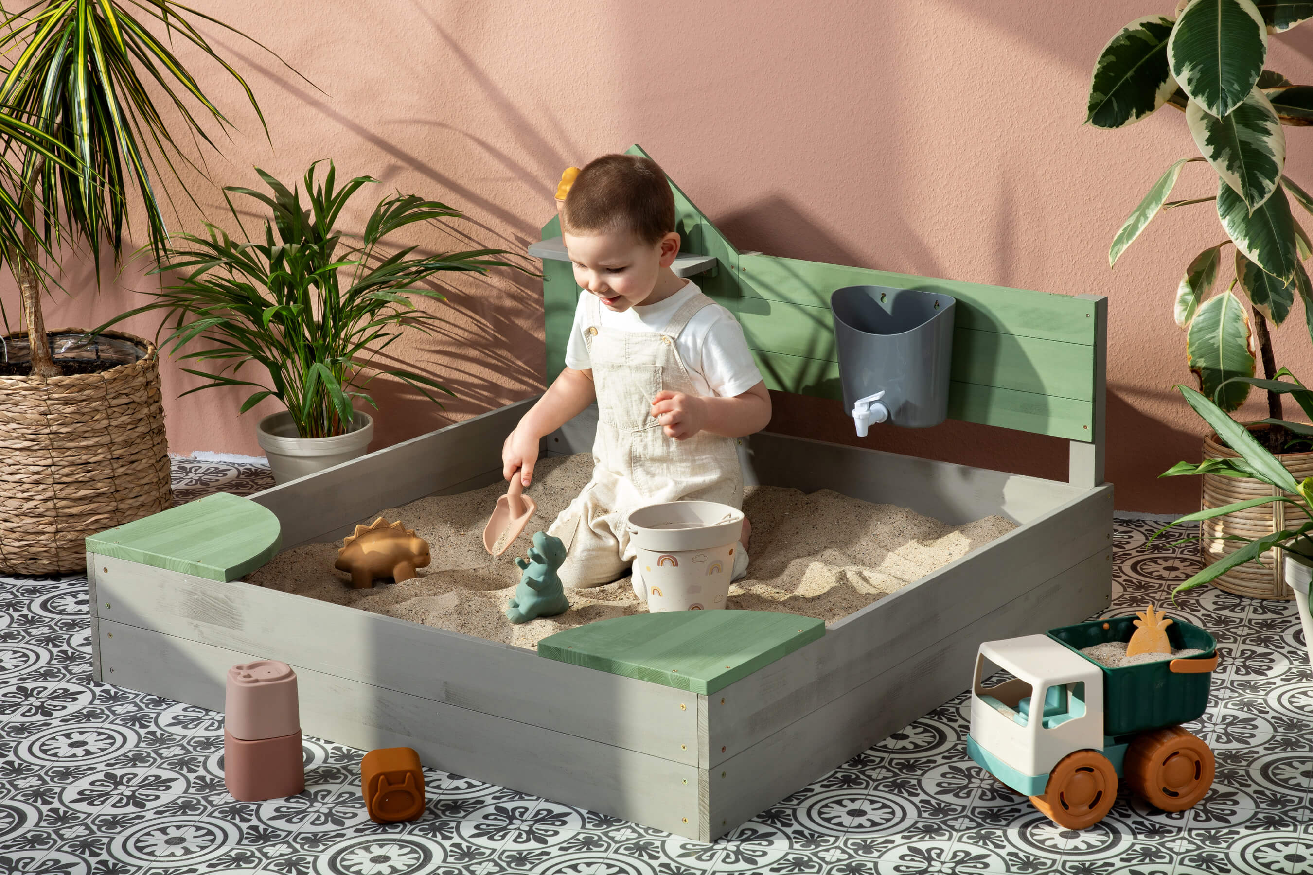 MUDDY BUDDY ® - Sandkasten "Cozy House" eucalyptus
