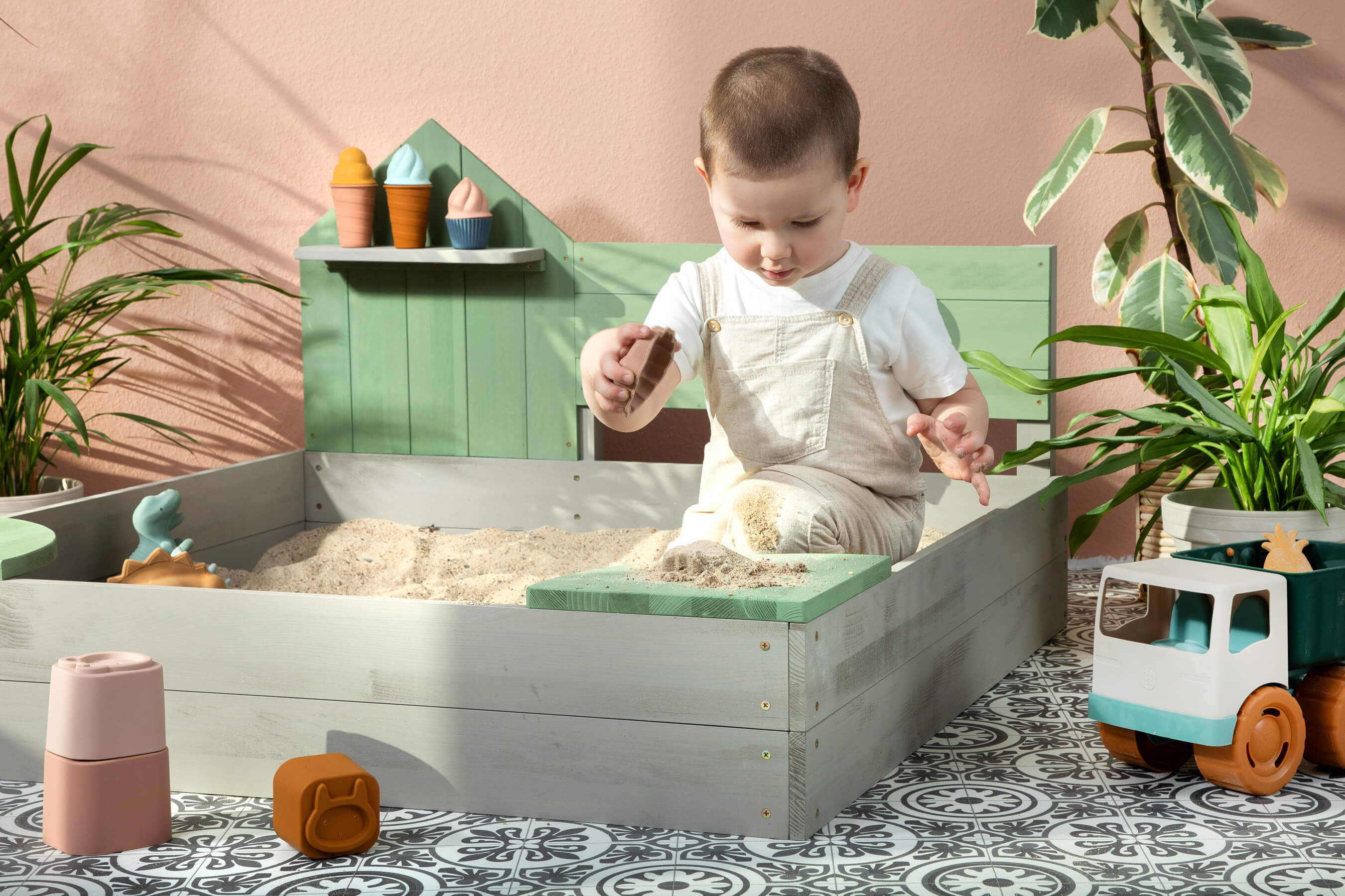 MUDDY BUDDY ® - Sandkasten "Cozy House" eucalyptus
