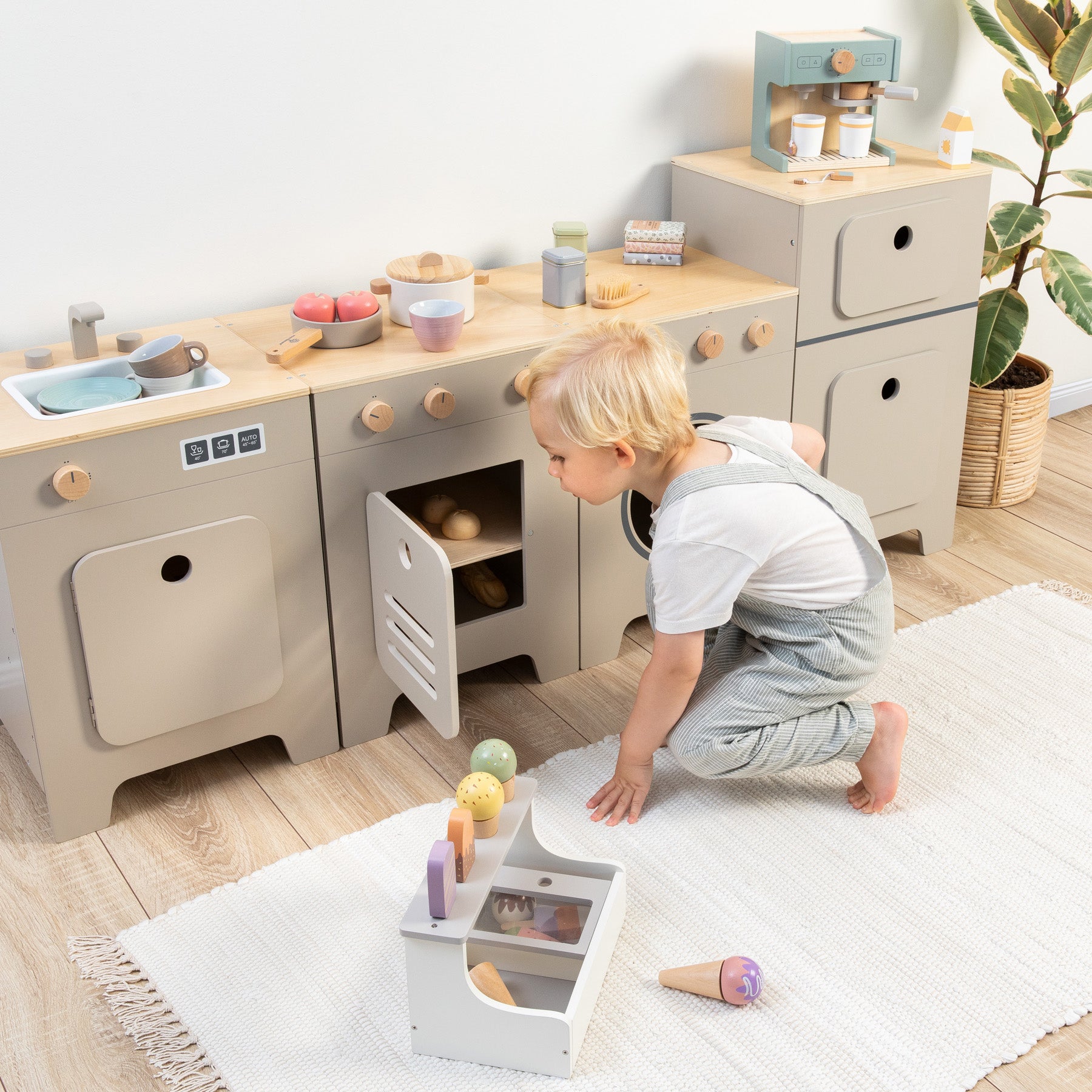 Musterkind - Spielherd "Mix & Match" warmgrau/natur