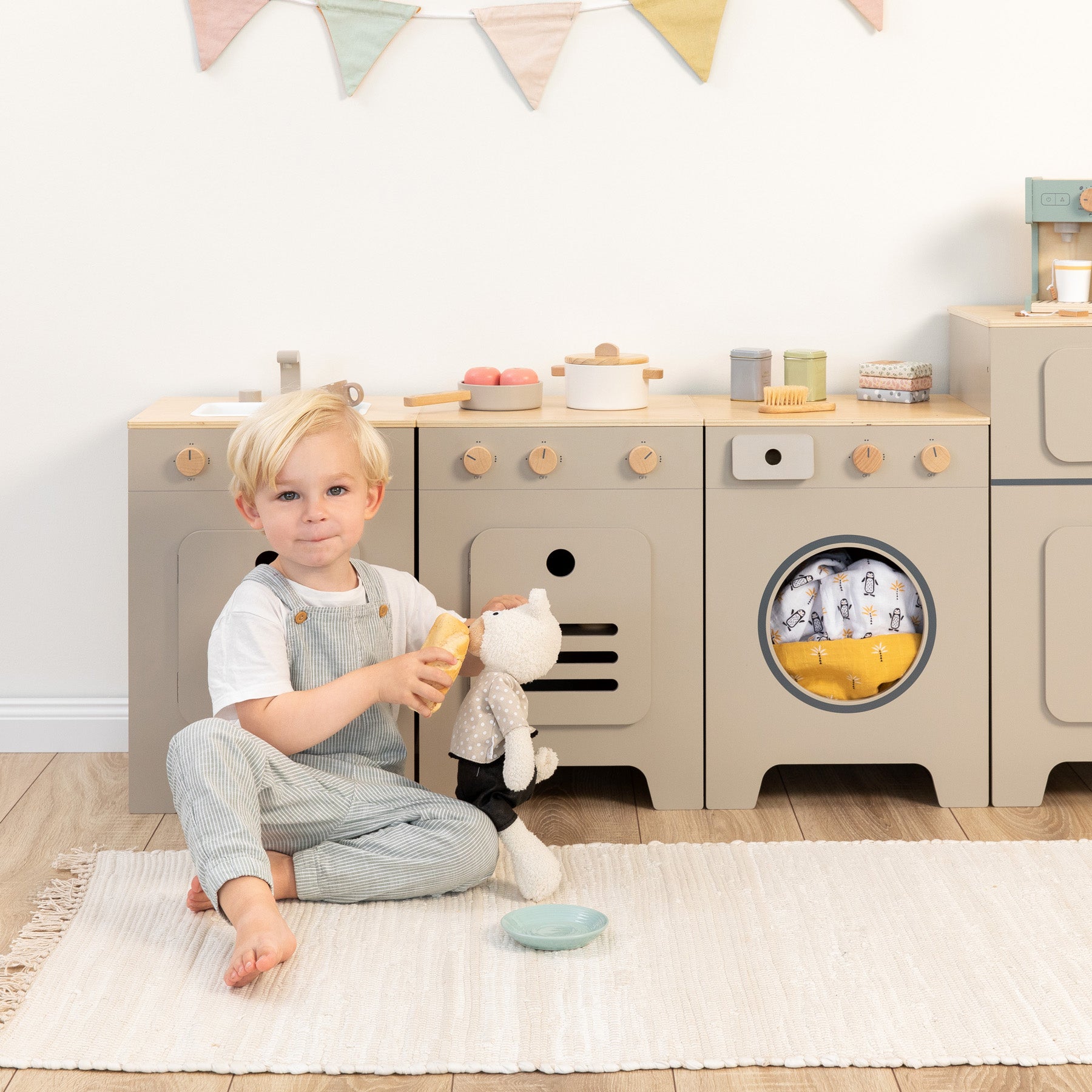 Musterkind - Spielherd "Mix & Match" warmgrau/natur