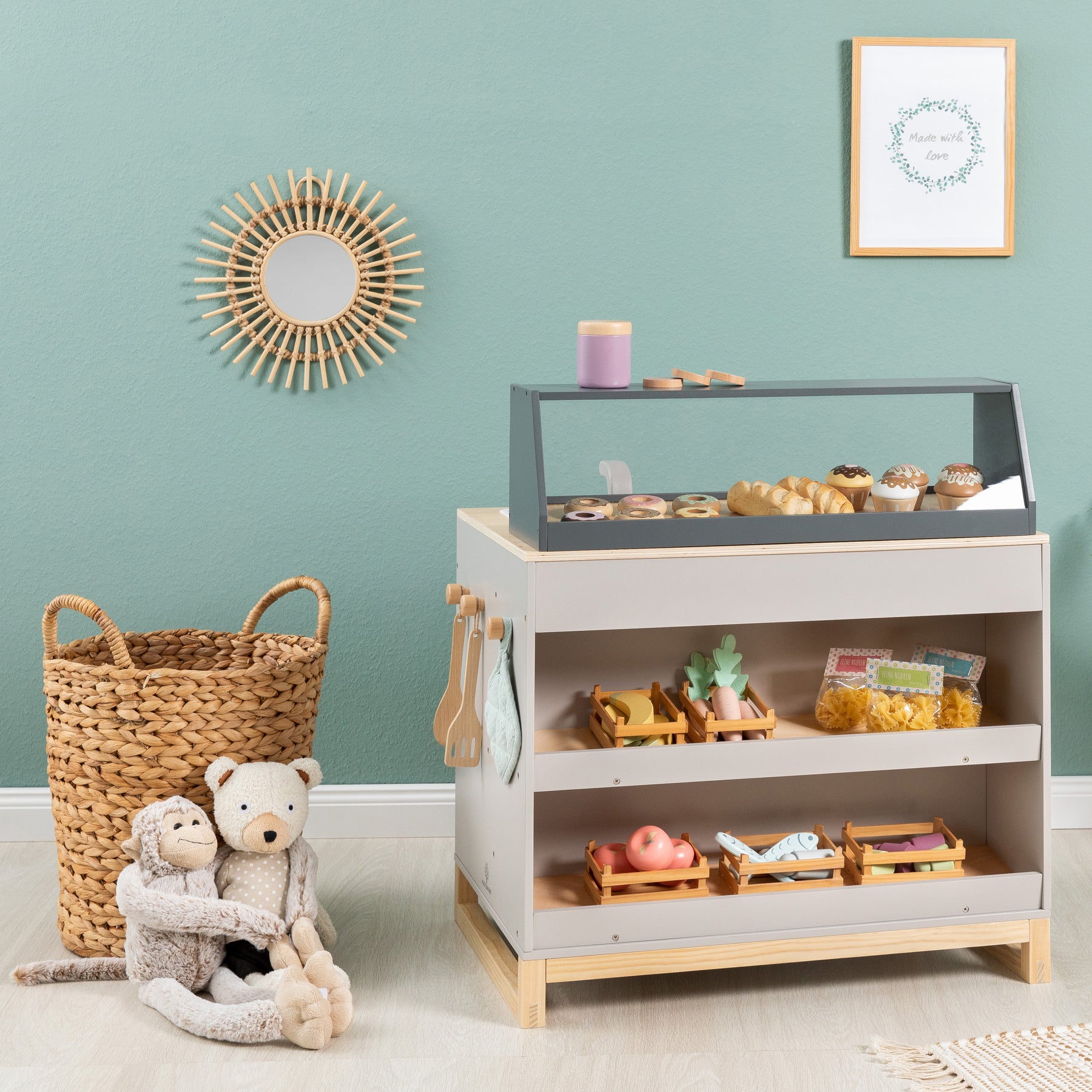 Musterkind - Spielküche & Shop PRUNUS warmgrau/natur