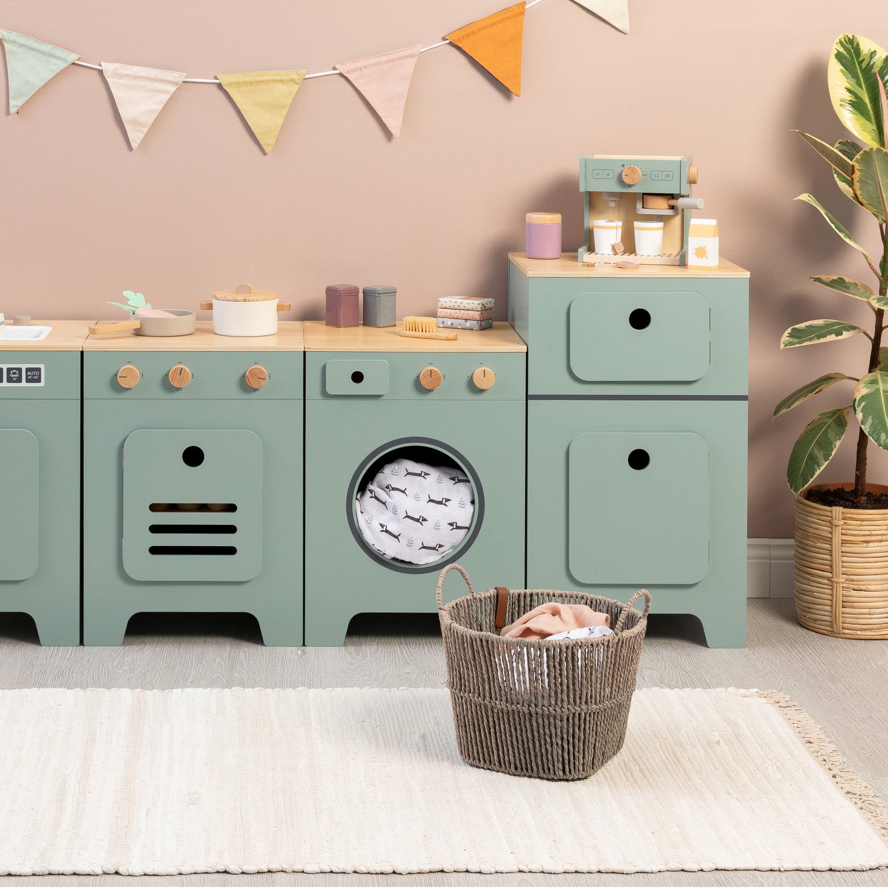 Musterkind - Waschmaschine "Mix & Match" salbei/natur
