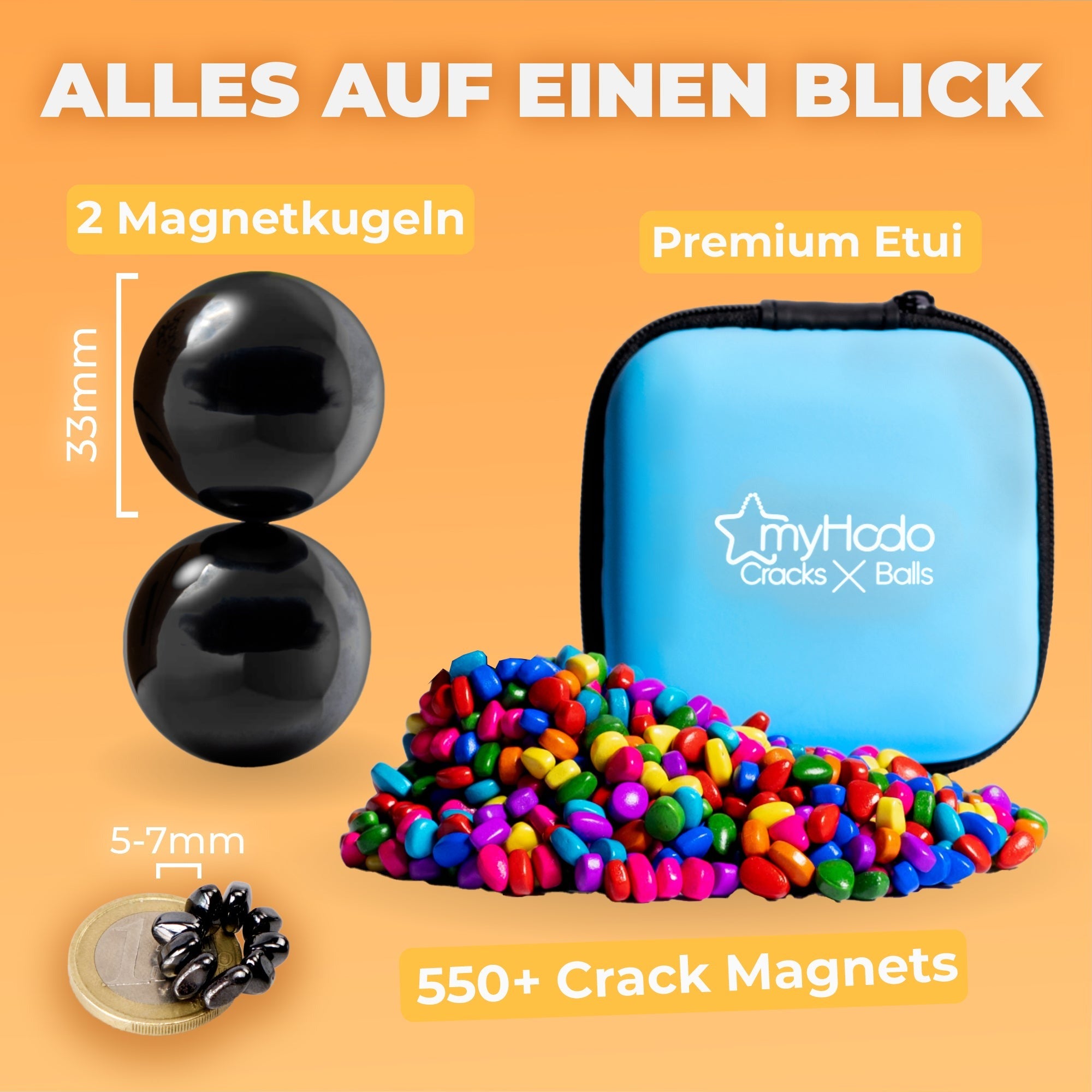 myHodo - Fidget: Magnetkugeln & Crack Magnets bunt