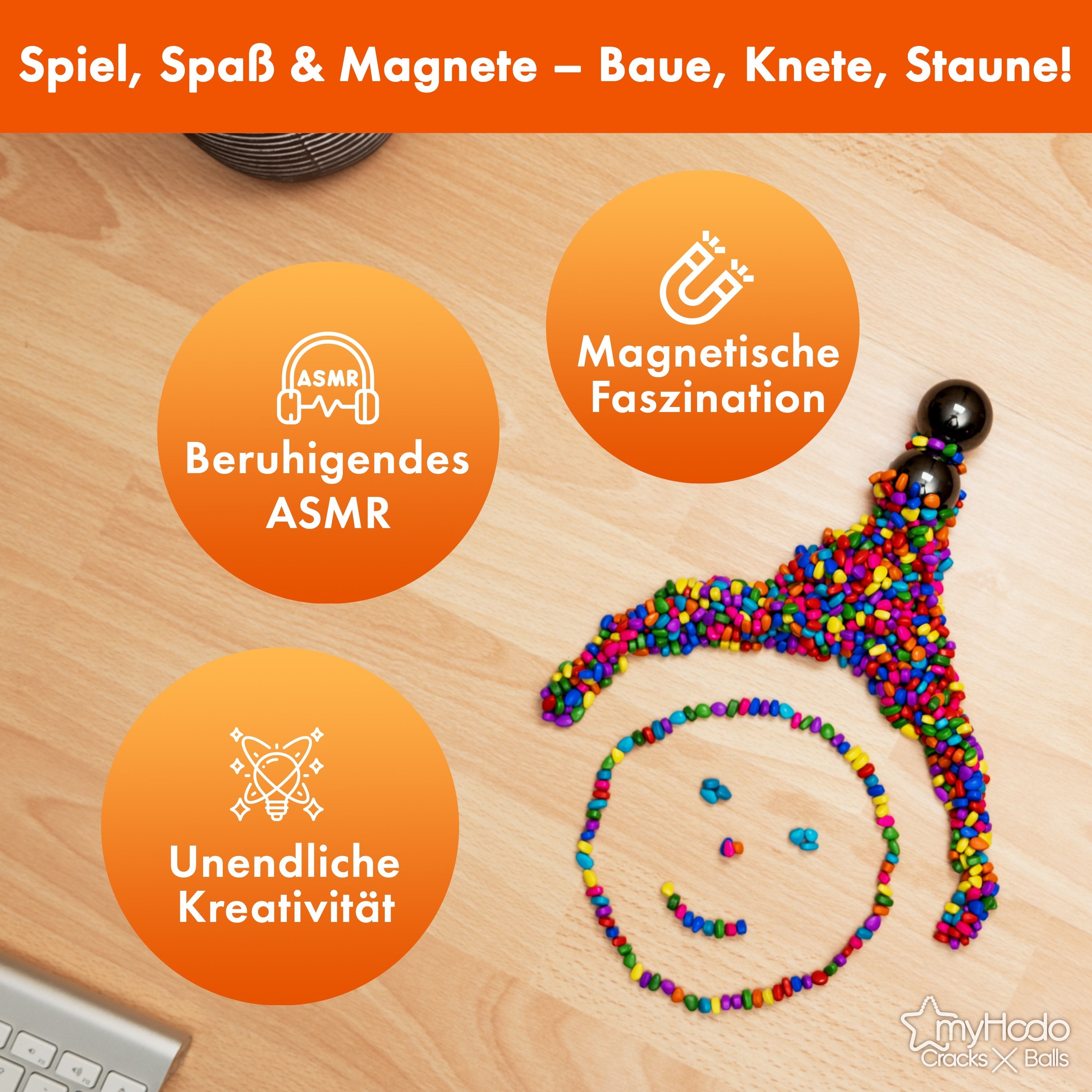 myHodo - Fidget: Magnetkugeln & Crack Magnets bunt
