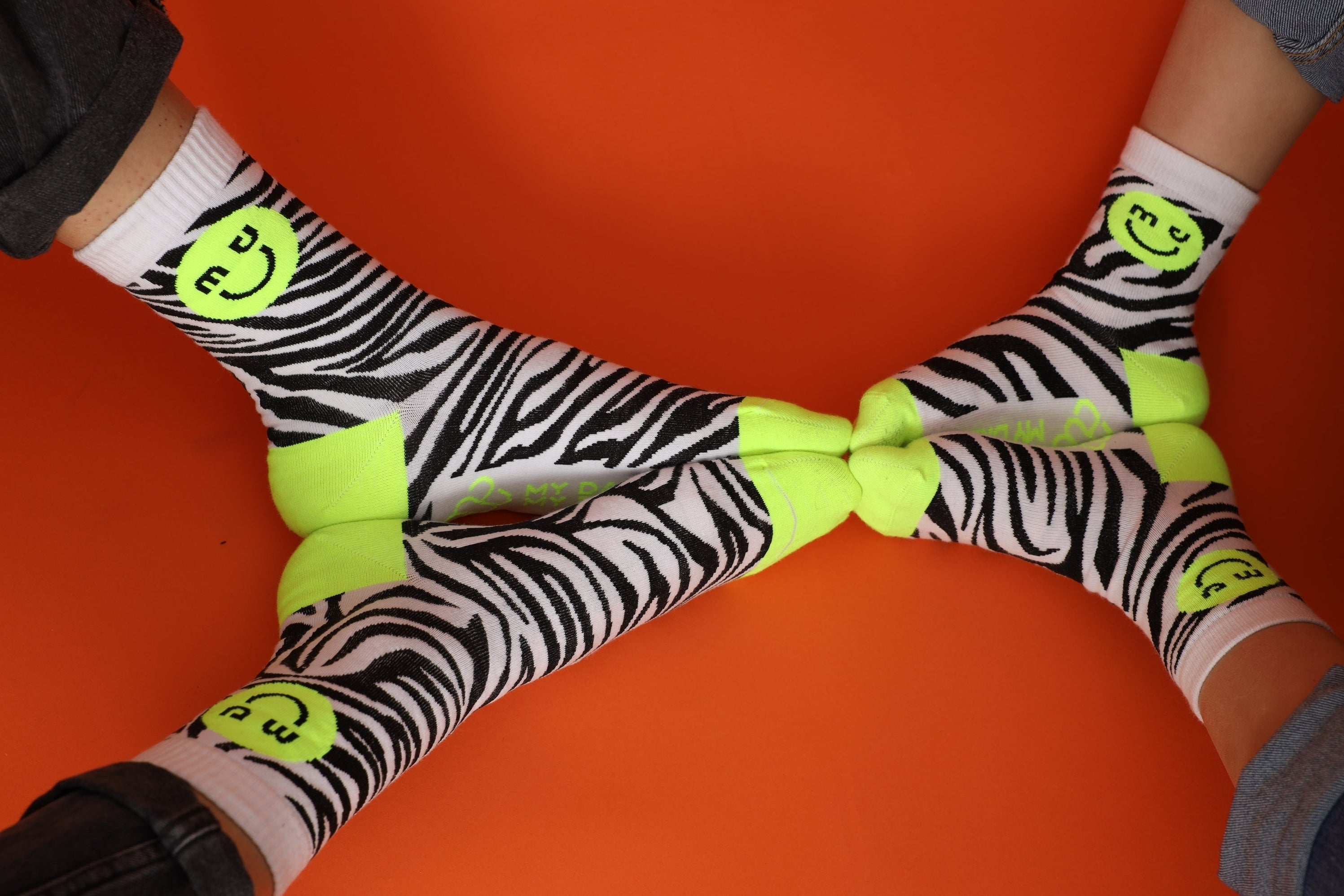 My day My dream - Socken Erwachsene Neon Zebra