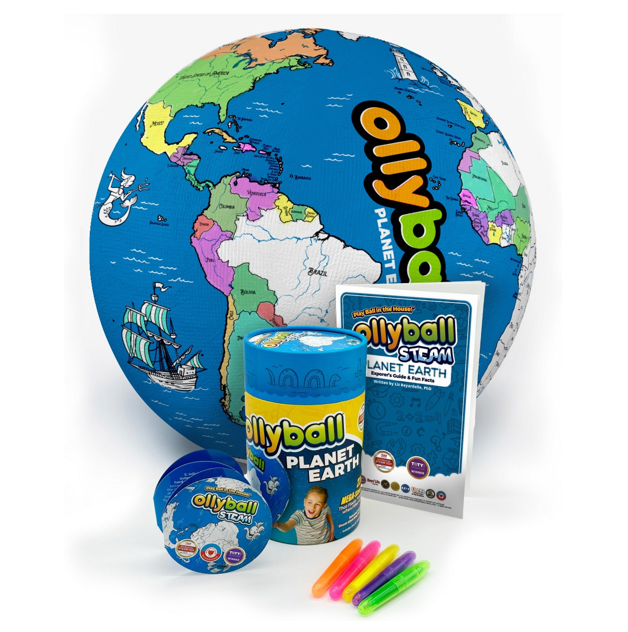 Ollyball - Indoor Play Ball PLANET EARTH