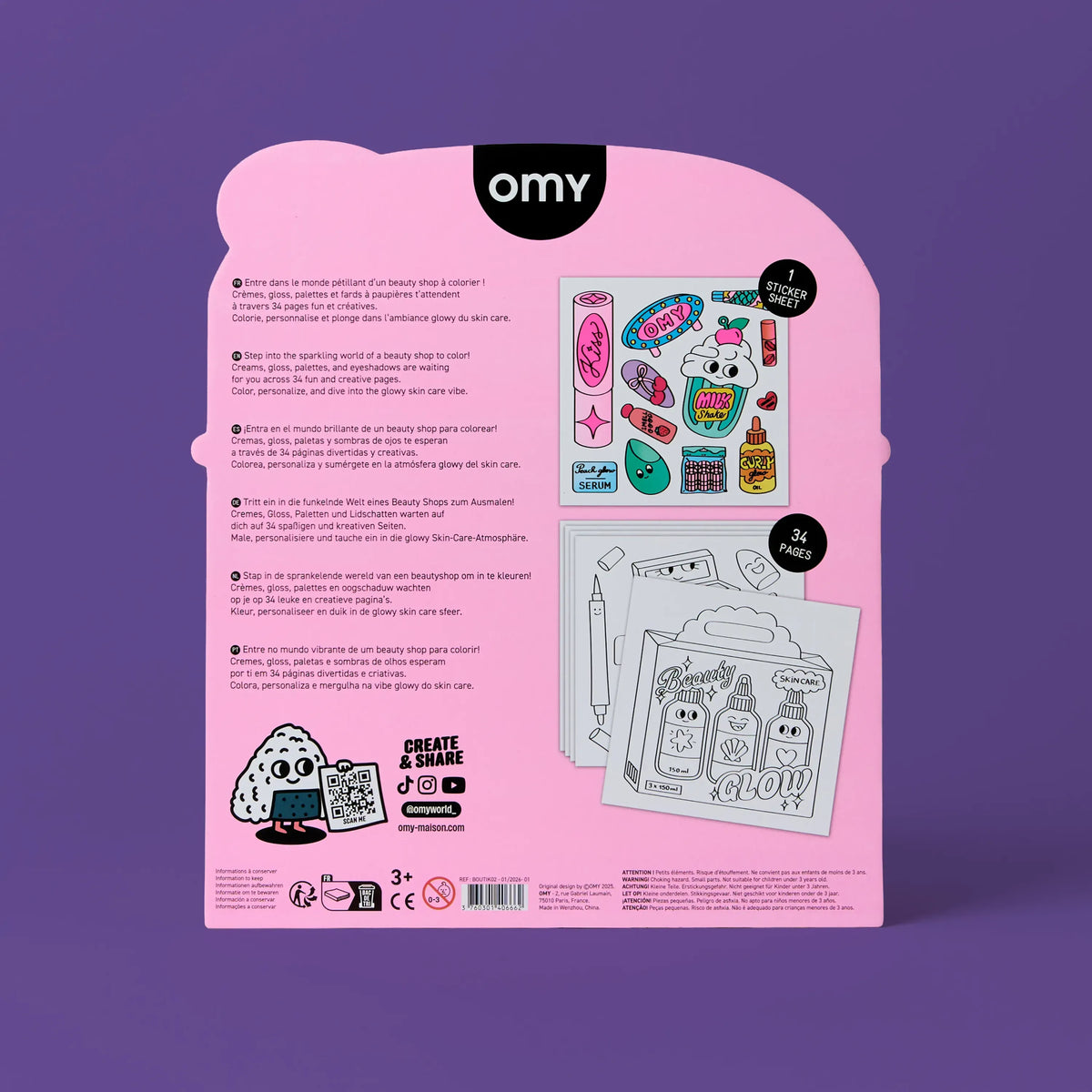 omy - Malbuch mit Stickern Beauty Shop