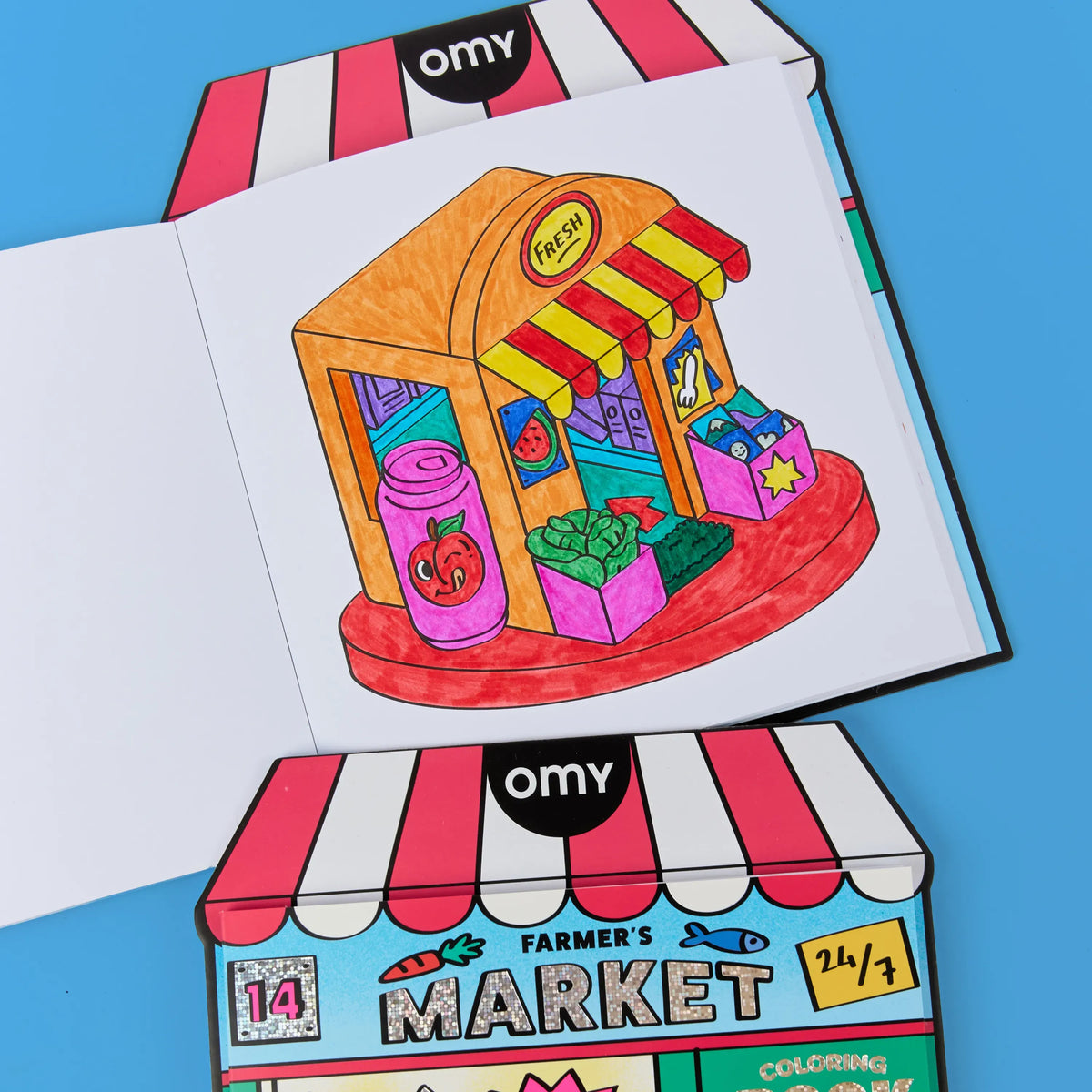 omy - Malbuch mit Stickern Farmer's Market