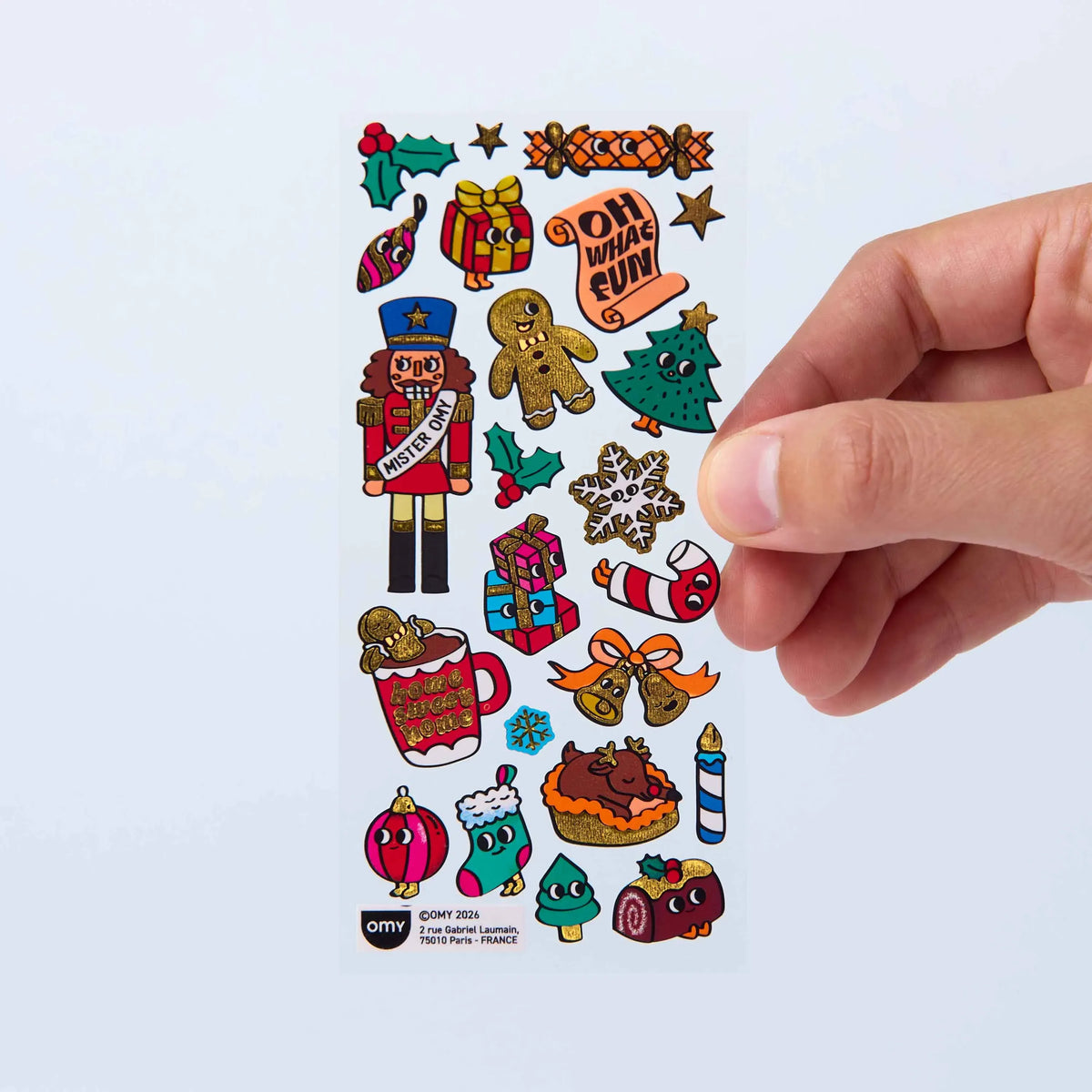 omy - Weihnachtssticker in Neon & Gold
