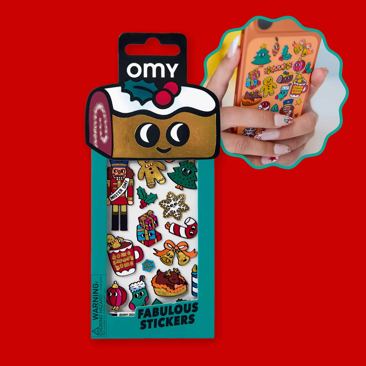 omy - Weihnachtssticker in Neon & Gold