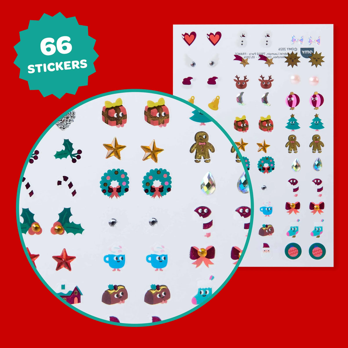 omy - Ohrsticker weihnachtlich 66 St.