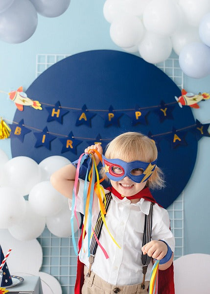 PartyDeco - Girlande Flugzeug "Happy Birthday"