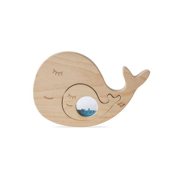 PETIT BOUM - Sensorikspielzeug "Puzzle Wal & Baby"