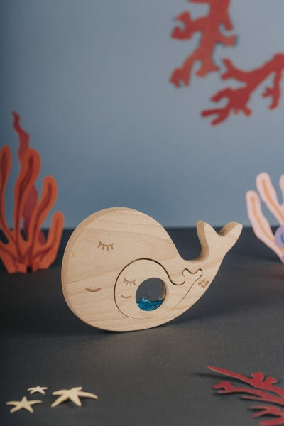 PETIT BOUM - Sensorikspielzeug "Puzzle Wal & Baby"