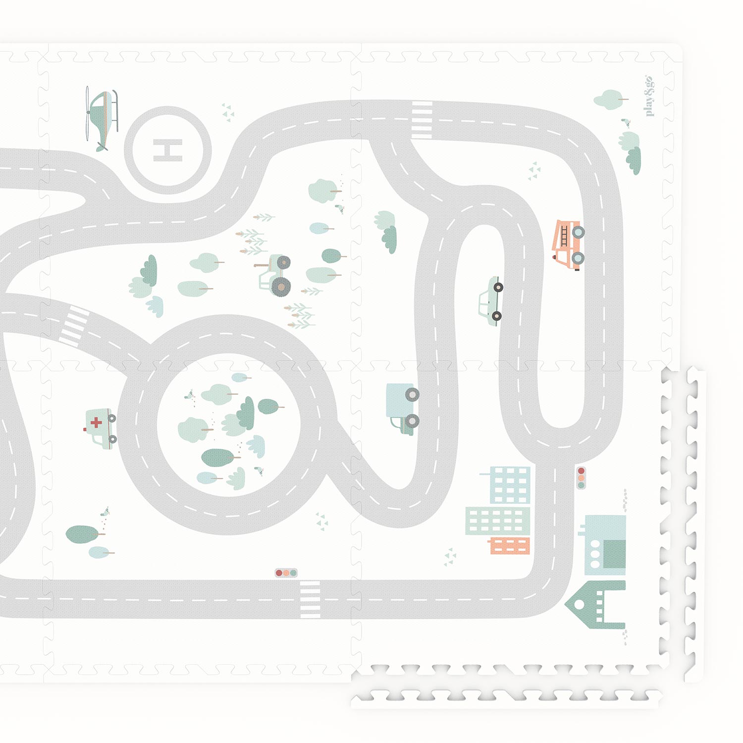 Play&Go - Puzzle-Spielmatte EEVAA 3in1 Road/Icons