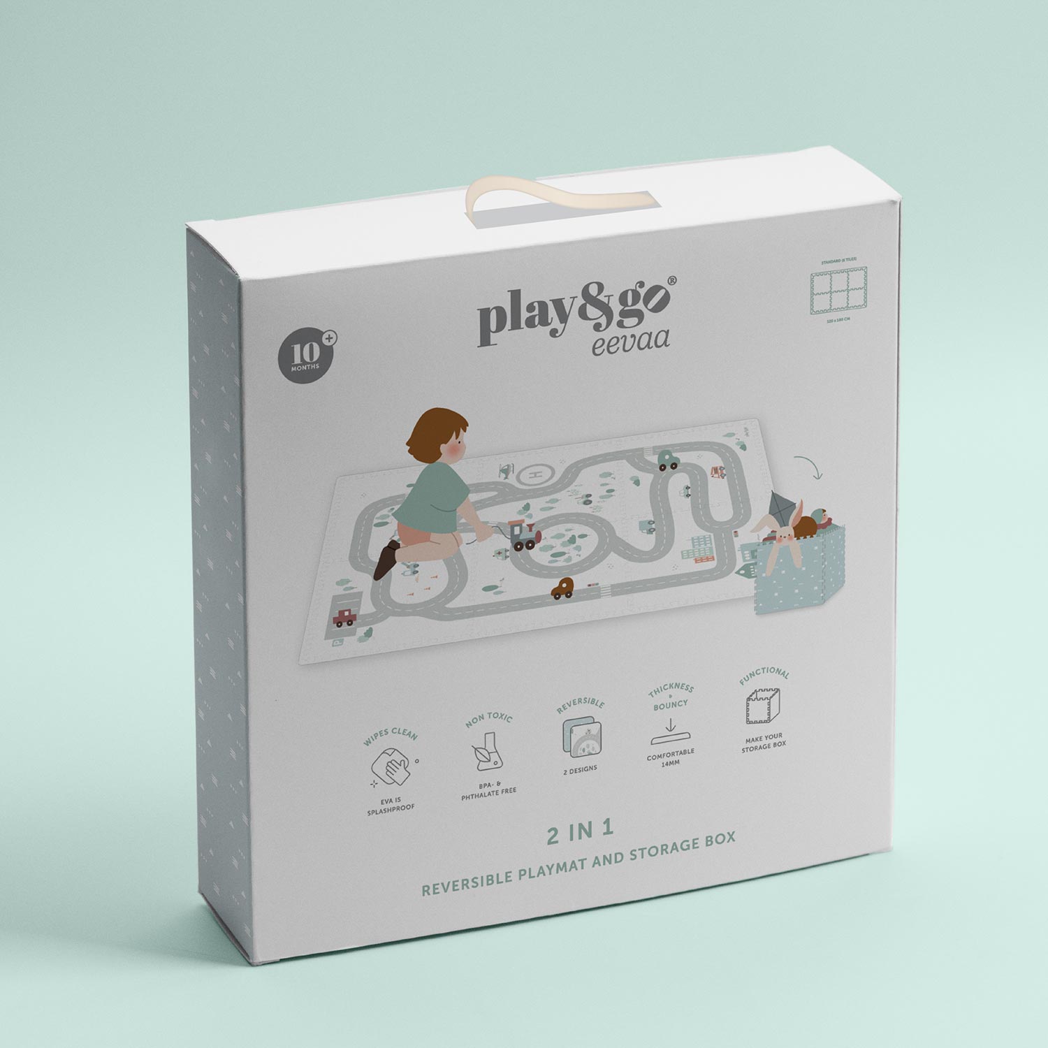 Play&Go - Puzzle-Spielmatte EEVAA 3in1 Road/Icons