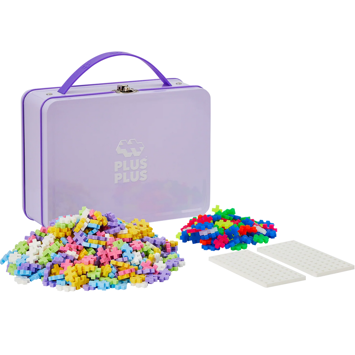 PLUS PLUS - Kreativ Bausteine 600 Stück Pastell Metallkoffer