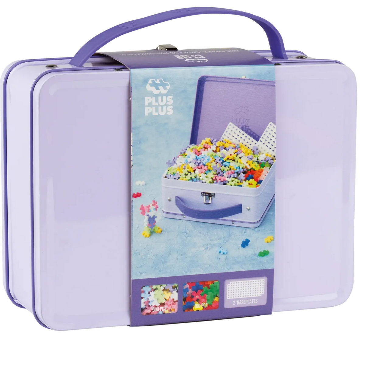 PLUS PLUS - Kreativ Bausteine 600 Stück Pastell Metallkoffer