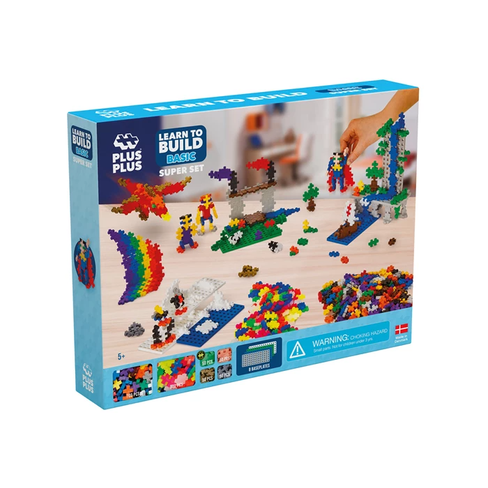 PLUS PLUS - Kreativ Bausteine 1200 Stück Basic Super Set
