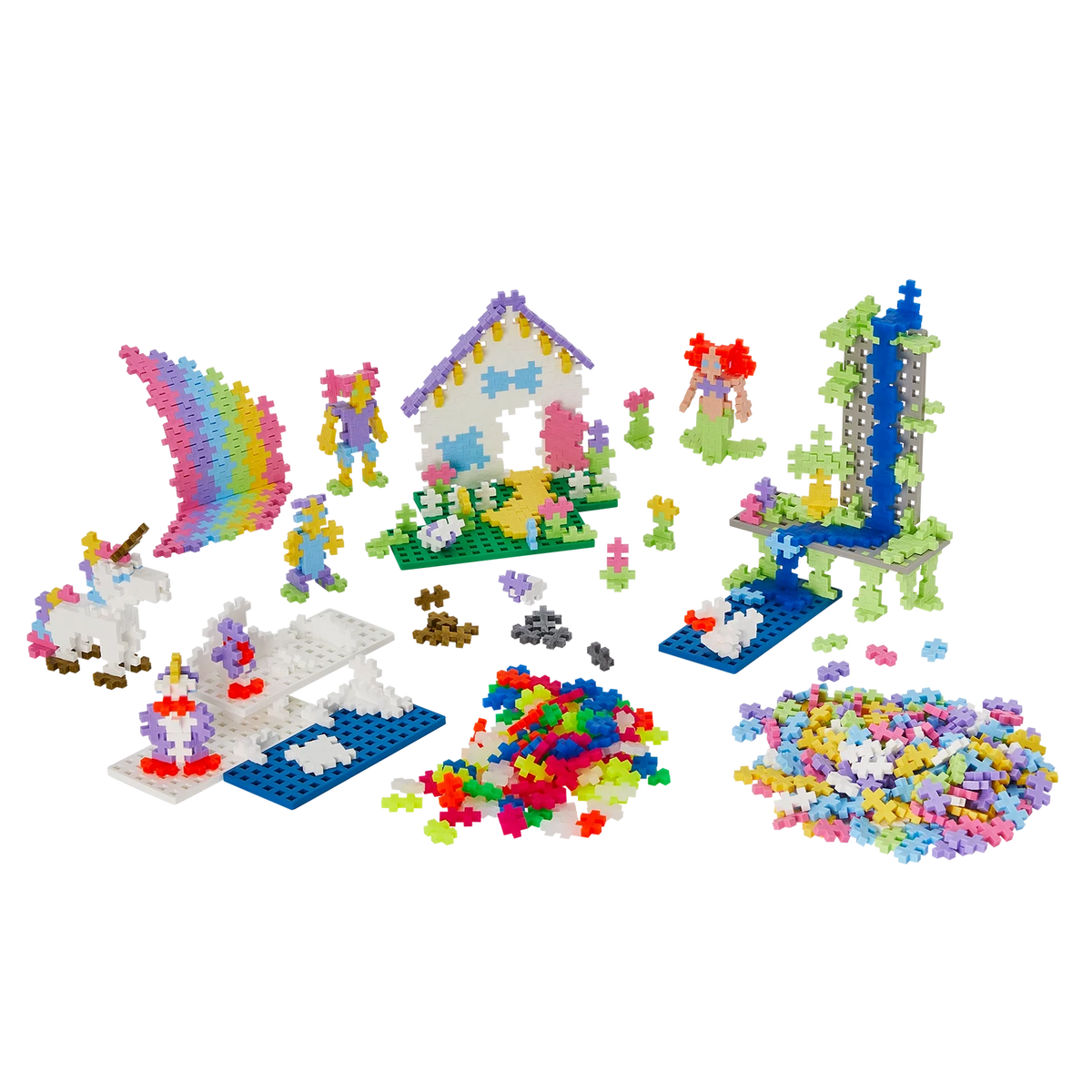 PLUS PLUS - Kreativ Bausteine 1200 Stück Pastell Super Set