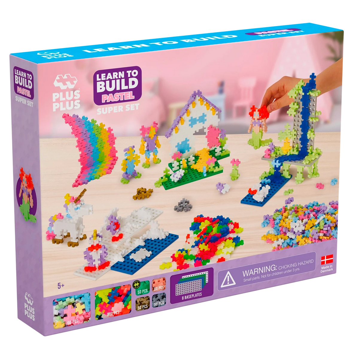 PLUS PLUS - Kreativ Bausteine 1200 Stück Pastell Super Set