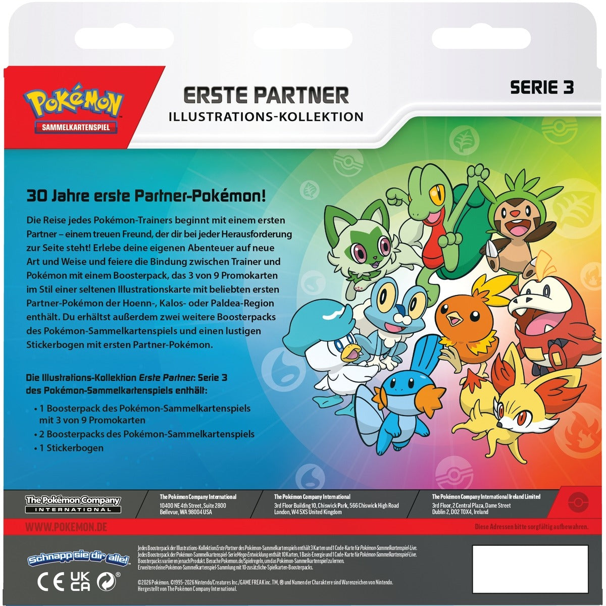The Pokémon Company - Sammelkarten Erste Partner Illustrations-Kollektion