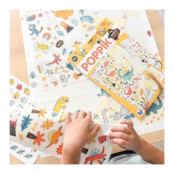 Poppik - Stickerposter Kreativ Dinosaurier