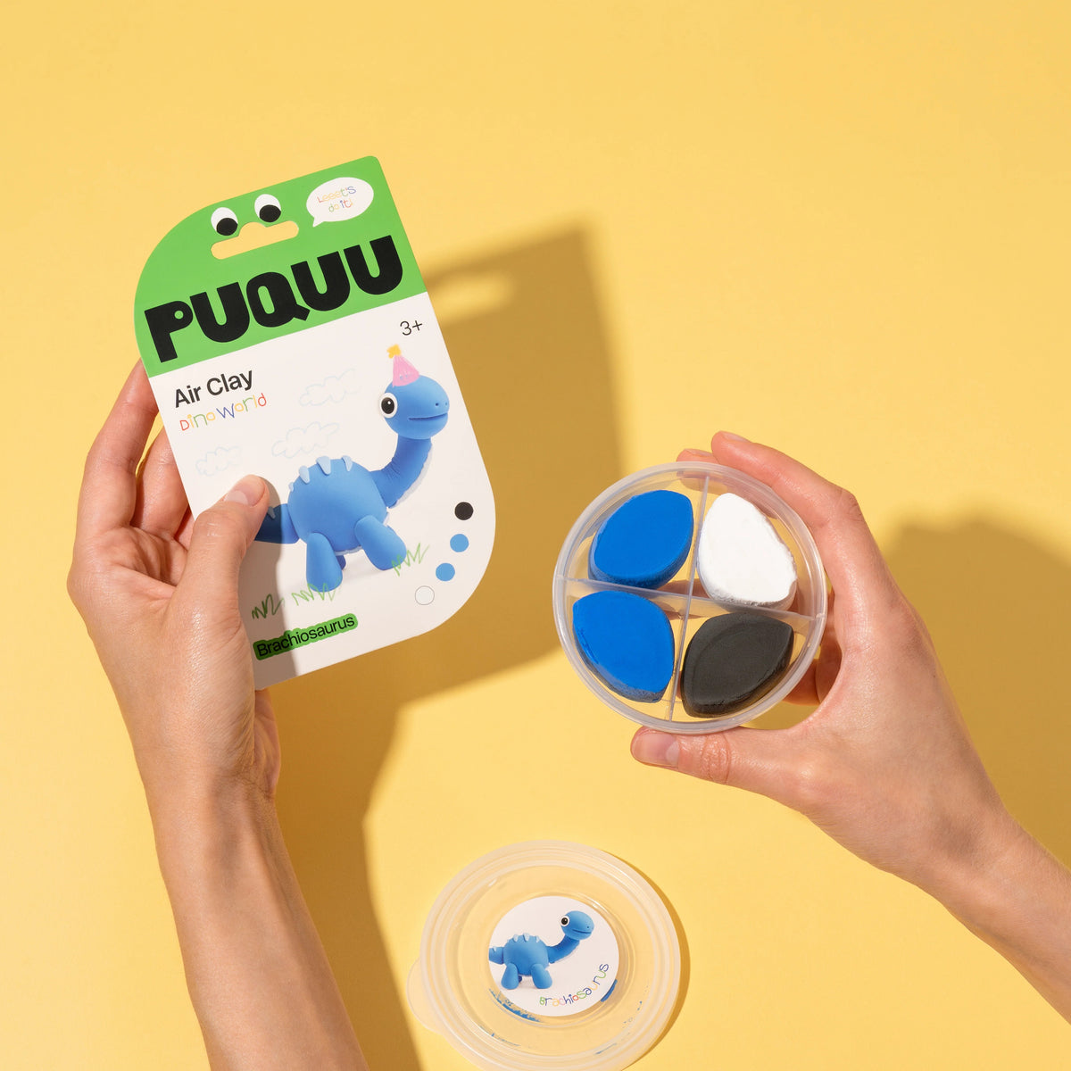 PUQUU - Lufttrocknende Knete: Air Clay Dino Blau