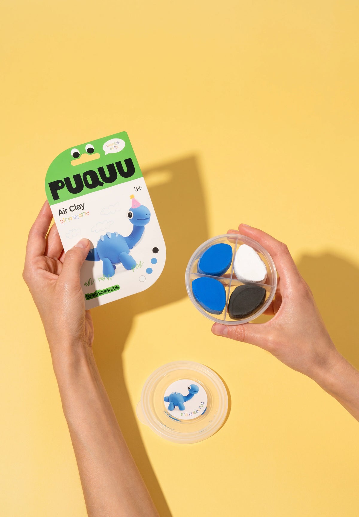 PUQUU - Lufttrocknende Knete: Air Clay Dino Blau