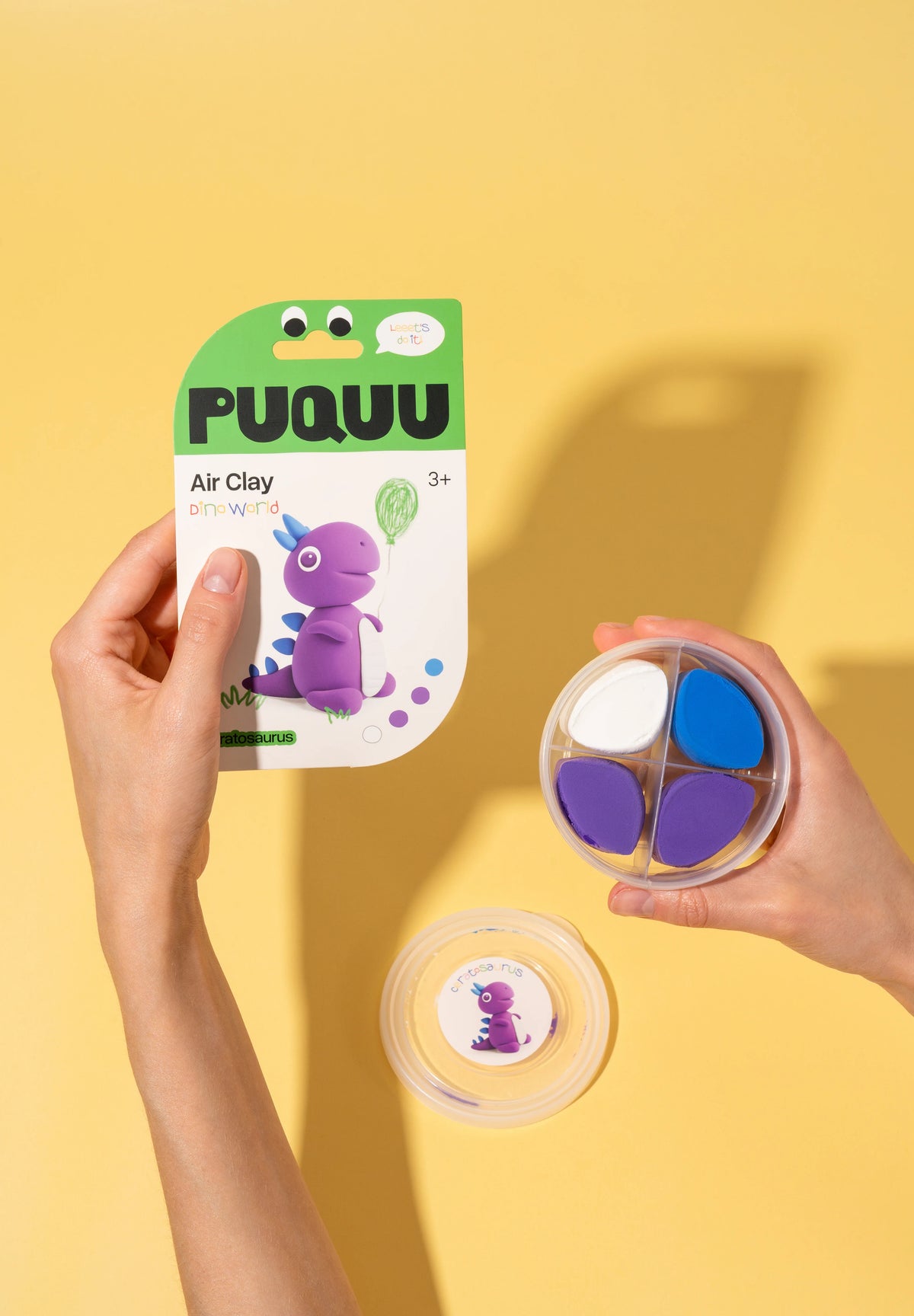 PUQUU - Lufttrocknende Knete: Air Clay Dino Violett