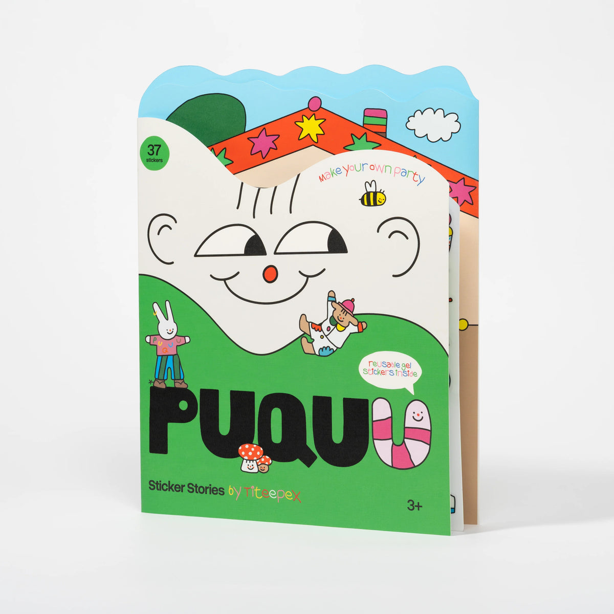 PUQUU - Stickerbuch mit 37 Gelstickern