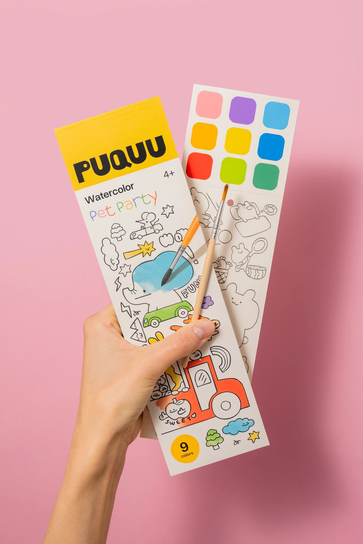 PUQUU - Wasserfarben-Malbuch Tiere