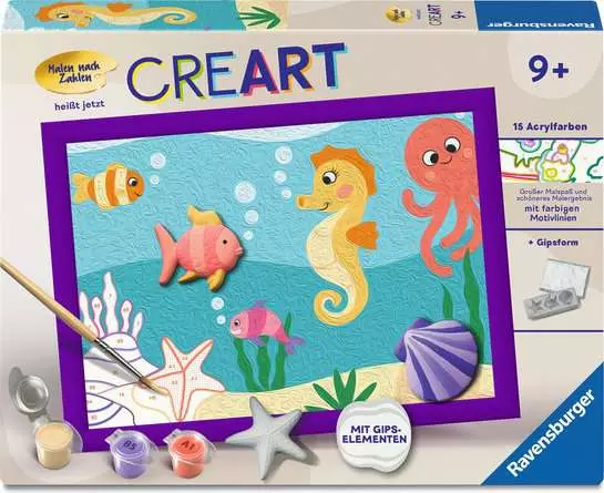 Ravensburger - Malen nach Zahlen mit Gips: Meeresfreunde
