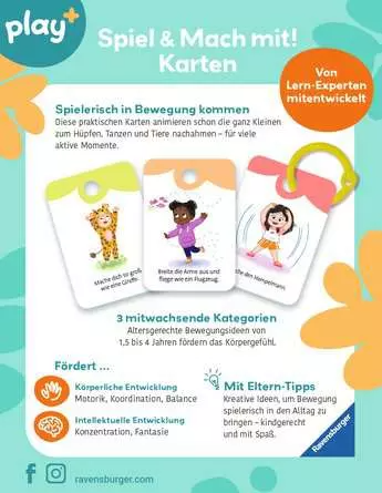 Ravensburger - Play+ Karten: Hüpfen, tanzen & bewegen