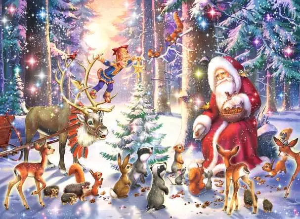 Ravensburger - Puzzle Waldweihnacht 100 Teile XXL