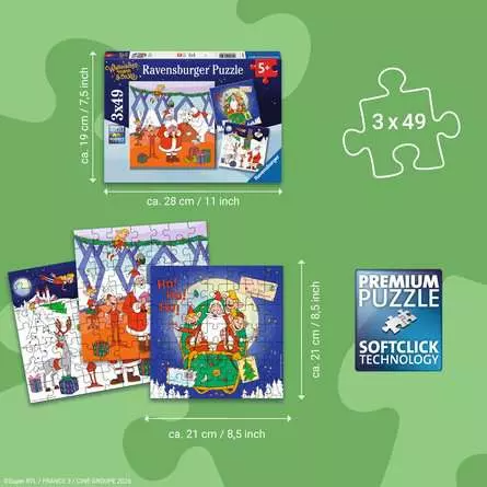 Ravensburger - Puzzle Weihnachtsmann & Co.KG 3x49 Teile