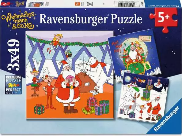 Ravensburger - Puzzle Weihnachtsmann & Co.KG 3x49 Teile