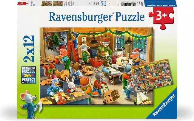 Ravensburger - Puzzle Weihnachtswerkstatt 2x12 Teile