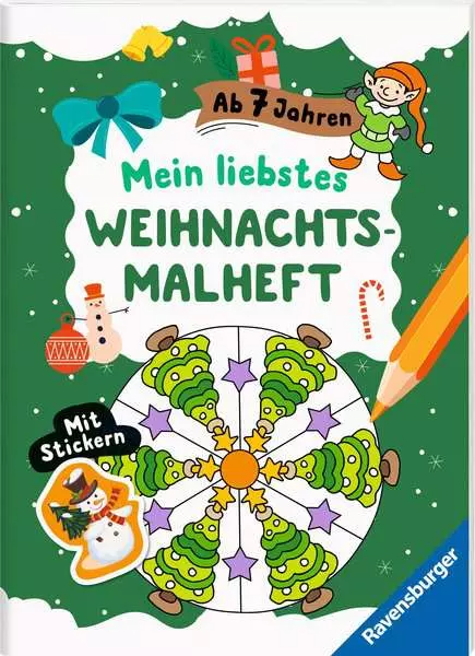 Ravensburger - Weihnachtsmalheft mit Stickern ab 7